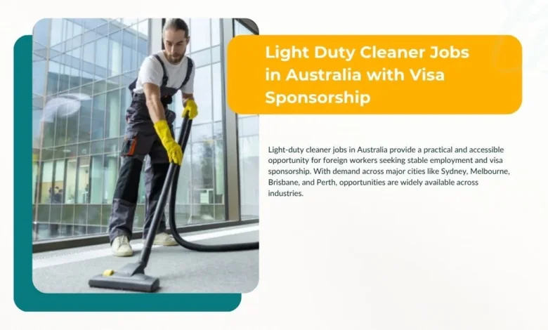 Light Duty Cleaner Jobs in Australia